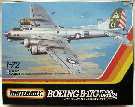 Matchbox 1/72 Boeing B-17G Flying Fortress with Regular or Cheyenne Tail Gun Position - 'Kwiturbitchin II' 414 BS 97 BG 15 Air Force Italy 1945 / 'Hikin' For Home' 322 BS 91 BG 8th Air Force / '2nd Patches' 346 BS 99 BG 15th Air Force Italy 1944, PK-603 plastic model kit